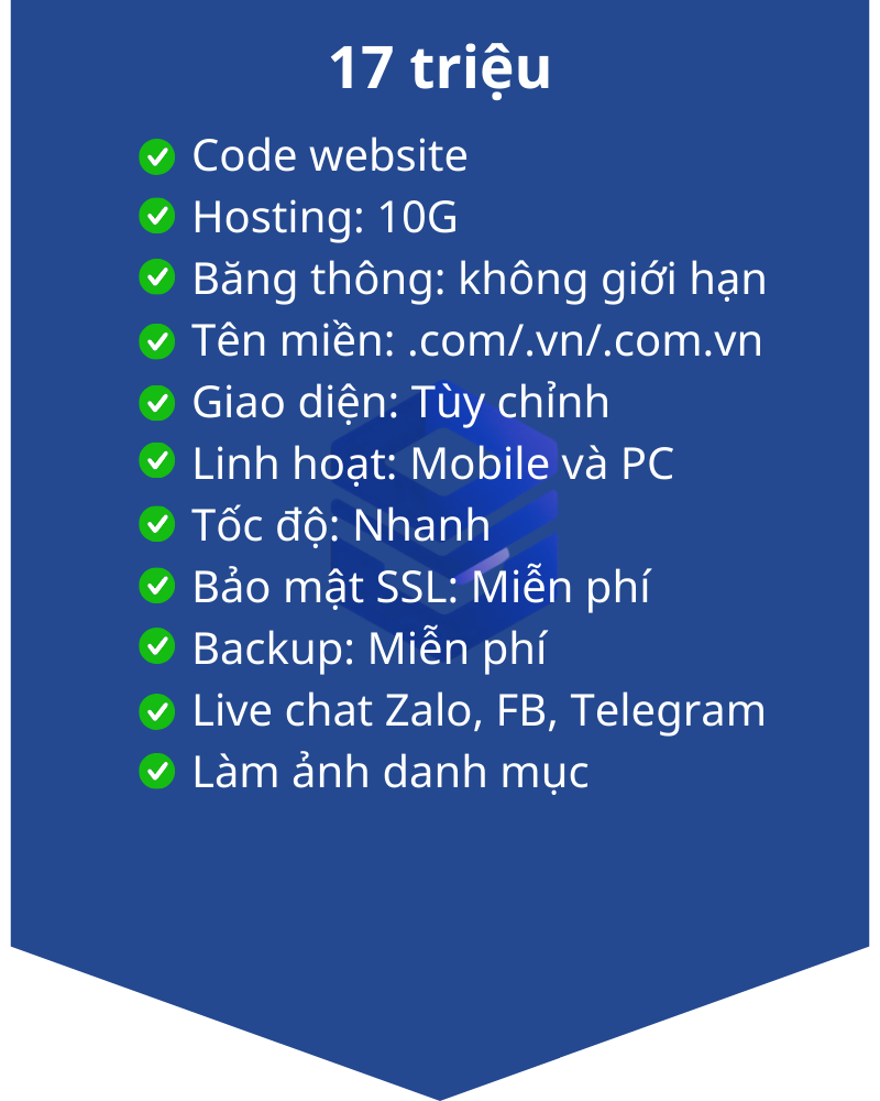 Gói web trung bình 17 triệu